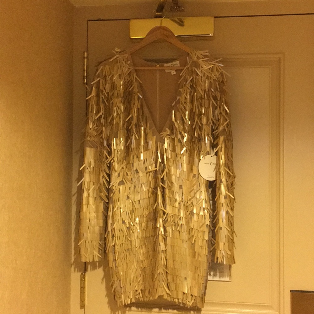 NEW Gold metallic sequin dress